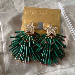 Holiday Lane Gold-Tone Pavé & Multicolor Bead Holiday Tree Drop Earrings, $30new